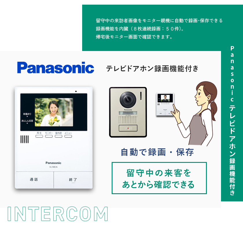 PANASONIC テレビドアホンルクが機能付き